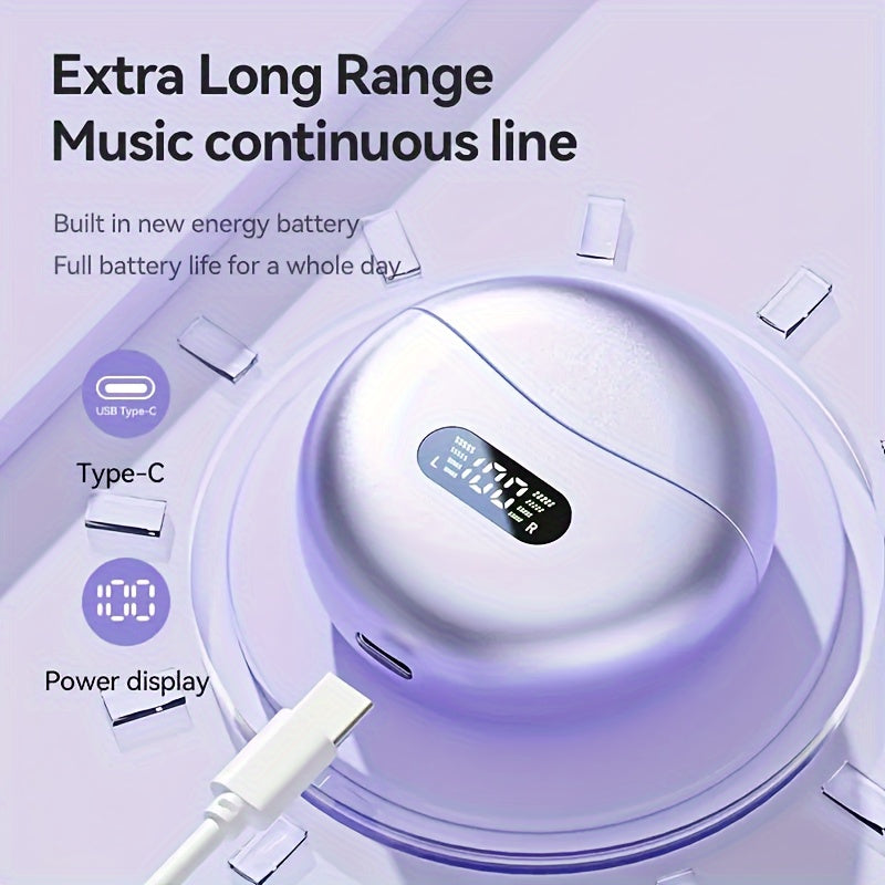 Wireless Earphones TWS Open-Back Sports Running Earbuds with Microphone Touch Control Rechargeable