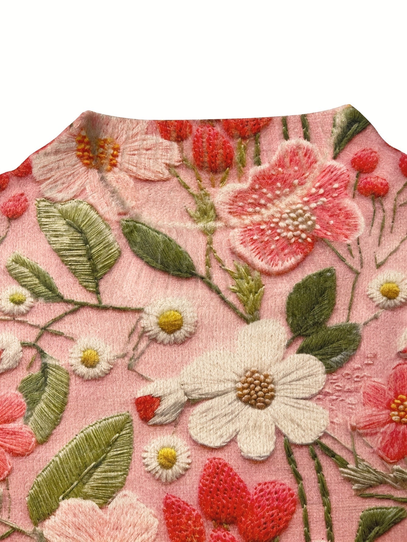 Women's Plus Size Floral Sweater Thick Knit 3D Flower Print Long Sleeve Pullover