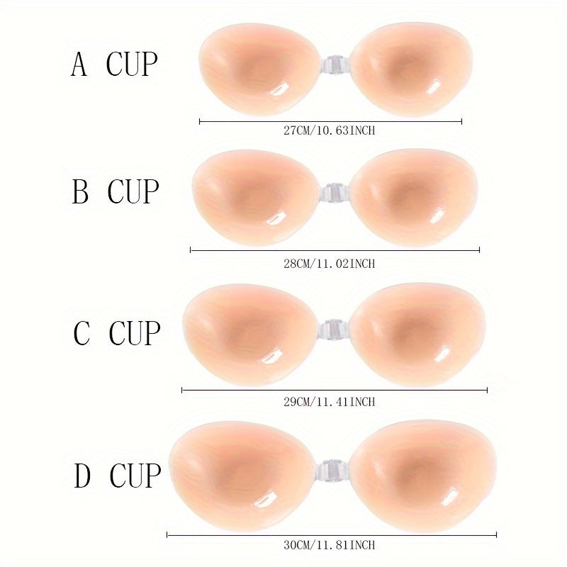 Silicone Strapless Backless Push Up Bra with Nipple Covers for Women