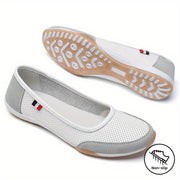 Women's Lightweight Breathable Slip-On Sneakers Black Gray Non-Slip Rubber Sole