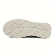 Men's Breathable Woven Slip-On Sneakers for Walking and Running with Shock-Absorbing Platform