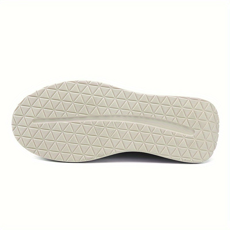 Men's Breathable Woven Slip-On Sneakers for Walking and Running with Shock-Absorbing Platform
