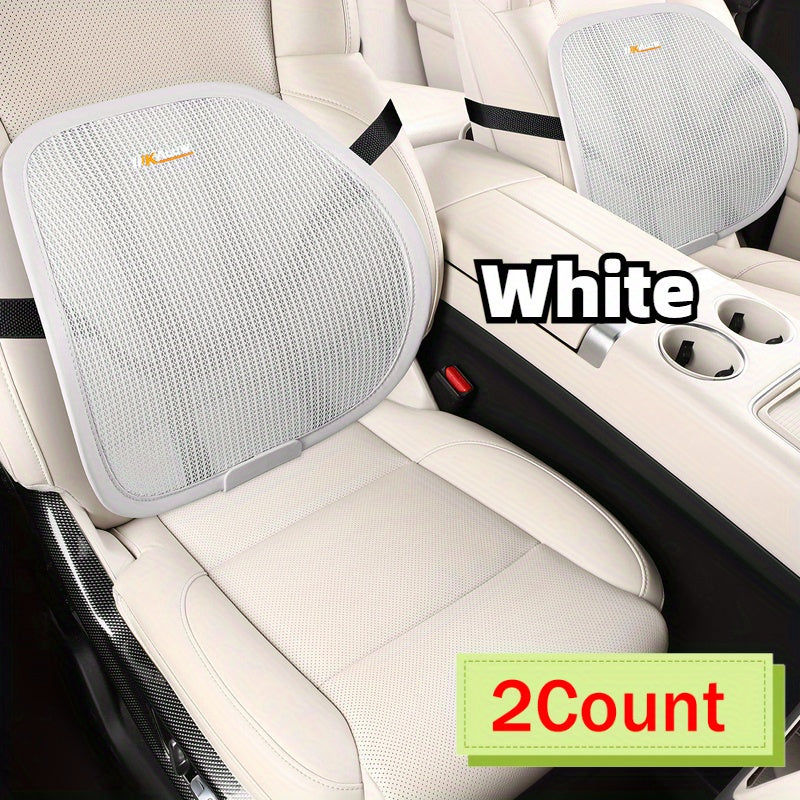 2Pcs Car Lumbar Support Cushions Breathable Comfort for All Seasons