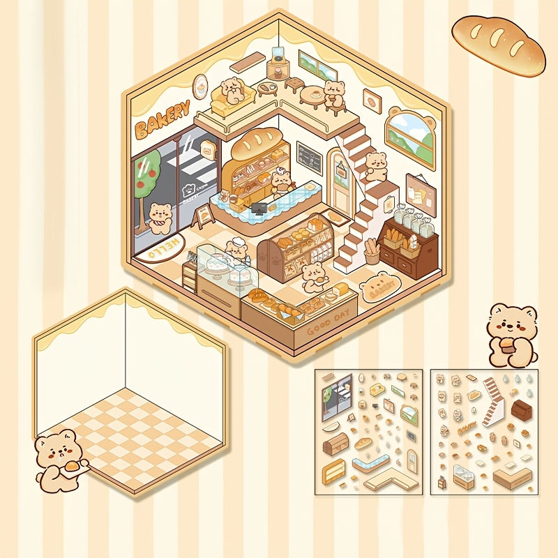 3D Наклейки для ландшафта хранения для миниатюрных сцен Маленький дом Журналинг DIY Облегчение стресса