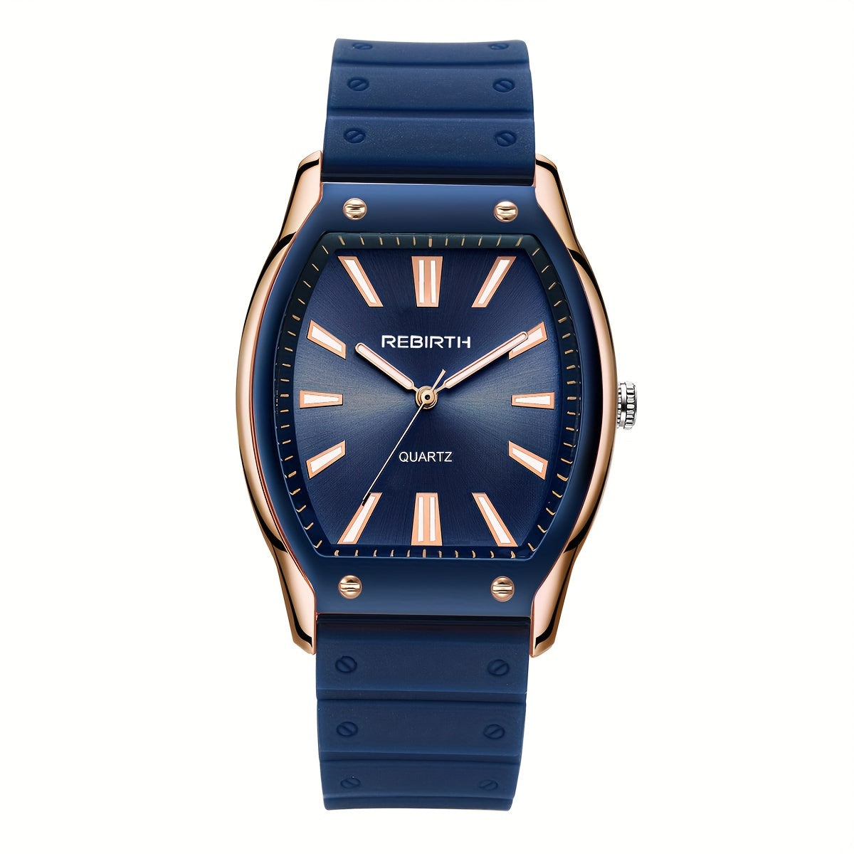 Women's Digital Quartz Watch with Barrel Silicone Strap and Plastic Case