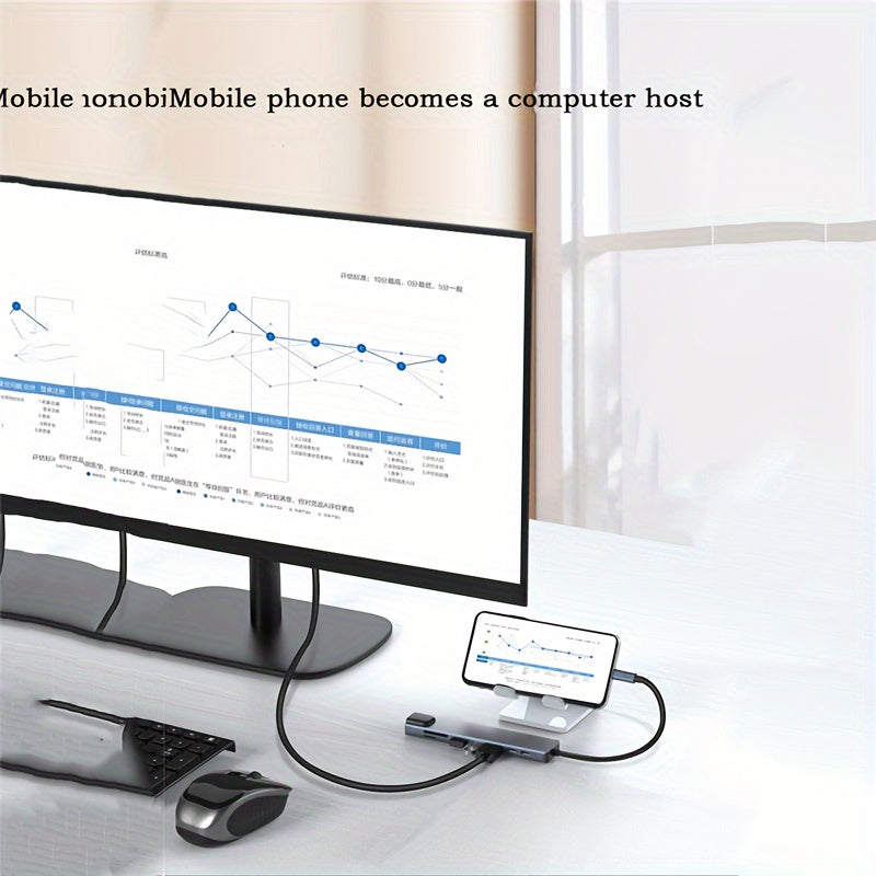 Hub USB C 8-en-1 con entrega de potencia de 87W, Ethernet, lector de tarjetas SD TF, 4K Ultra HD