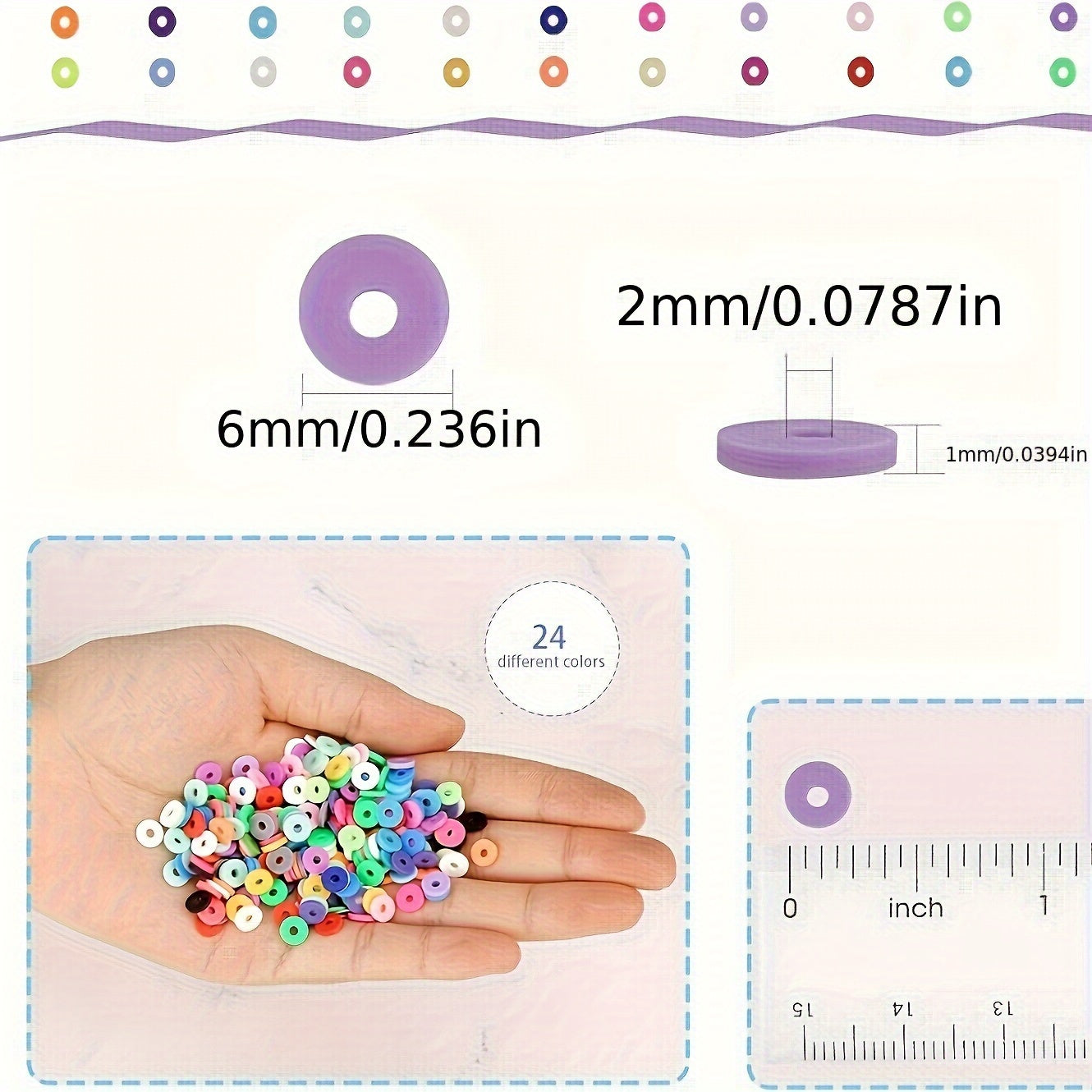 Cuentas de arcilla de polímero de 6mm, colores mezclados, 5000 piezas para manualidades de joyería