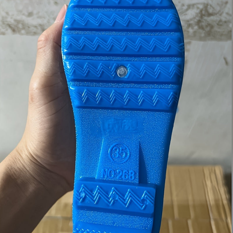 Kids' Outdoor Rain Shoes Transparent Letter Print PVC Rubber Sole for Boys and Girls