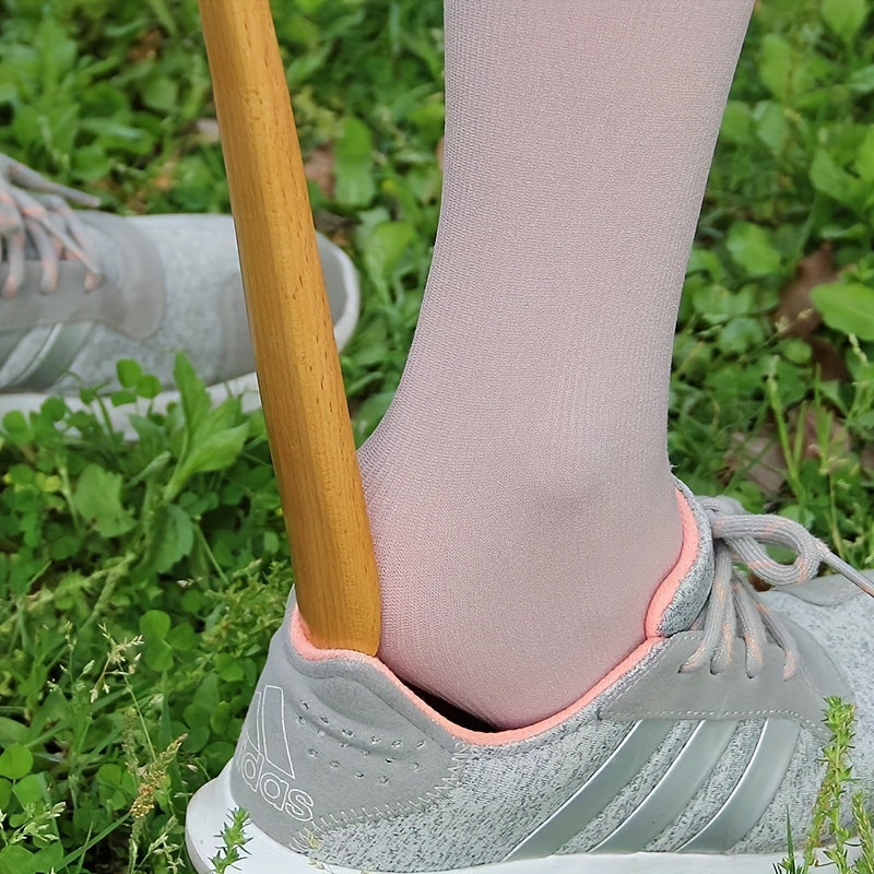 Extra Long Wooden Shoe Horn for Elderly and Pregnant Women Non-Slip Grip