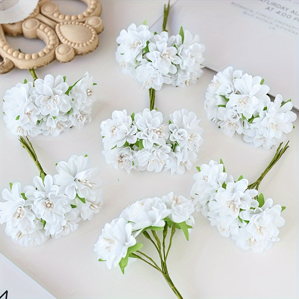 Мини-искусственный букет гортензии с 6 головками, пластиковые гвоздики для домашнего декора, свадеб