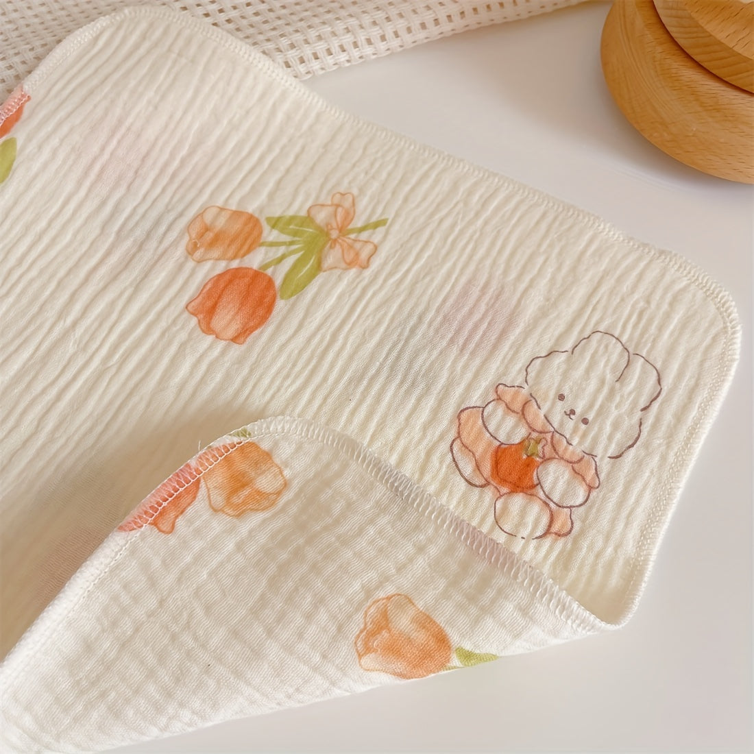 Set of 6 Soft Gauze Bath Towels for Baby Bathing, Face Washing, and Feeding