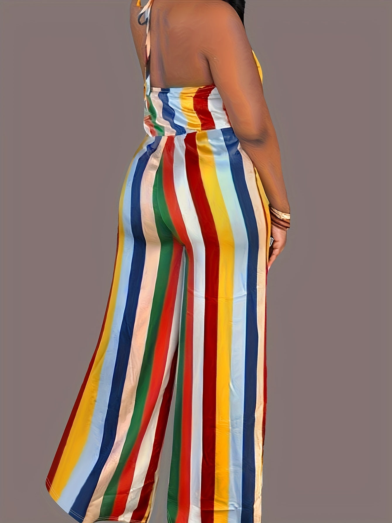 Women Colorful Striped Comfortable Plus Size Leggings