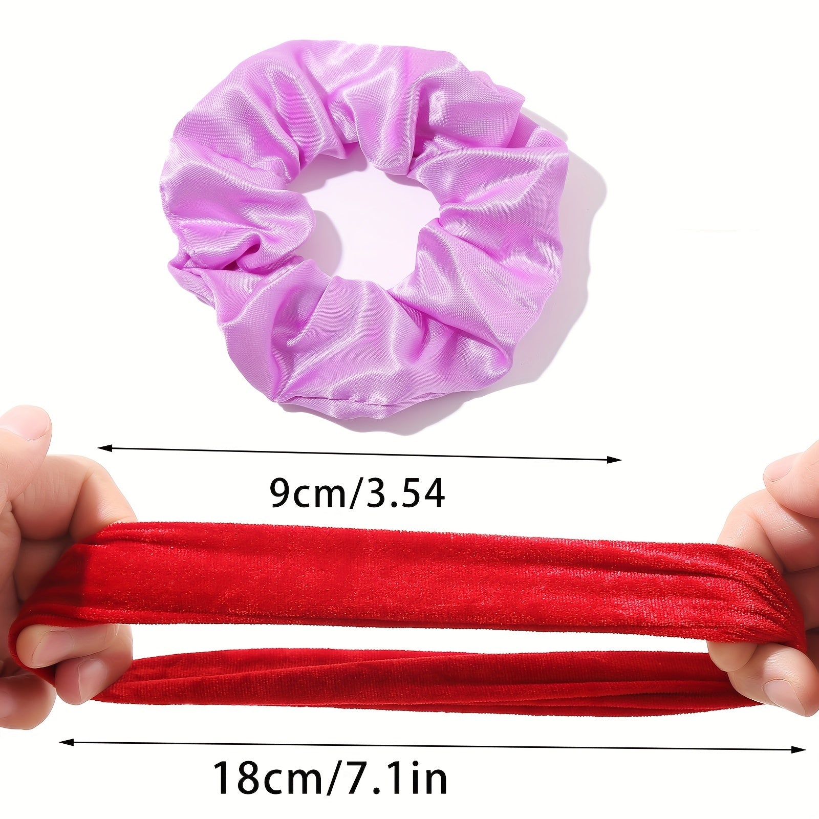 Set of 45/55/60 Satin Imitation Silk Hair Scrunchies for Women and Curly Hair