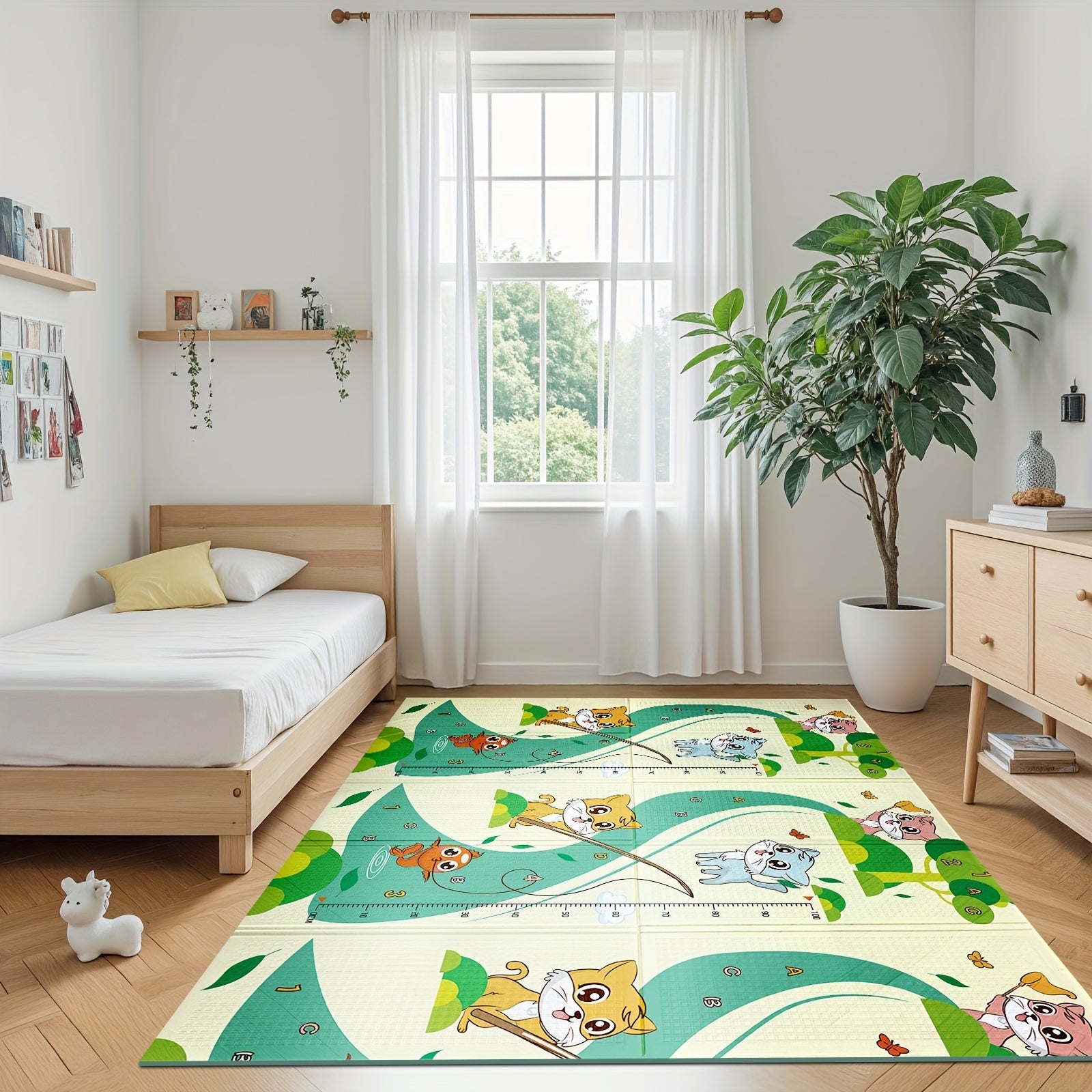 Экстра-Большой двусторонний игровой коврик водонепроницаемый, противоскользящий, с сумкой для переноски для детей