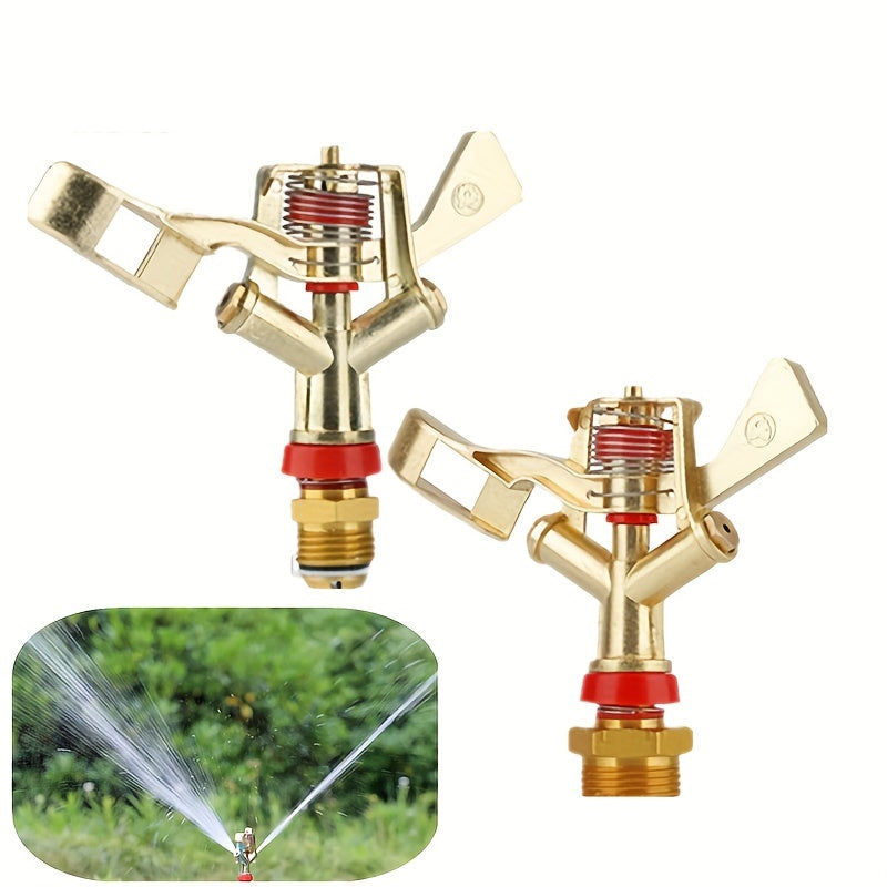 360° Zinc Alloy Lawn Sprinkler Dual Outlet Male Thread Garden Irrigation Watering Flowers