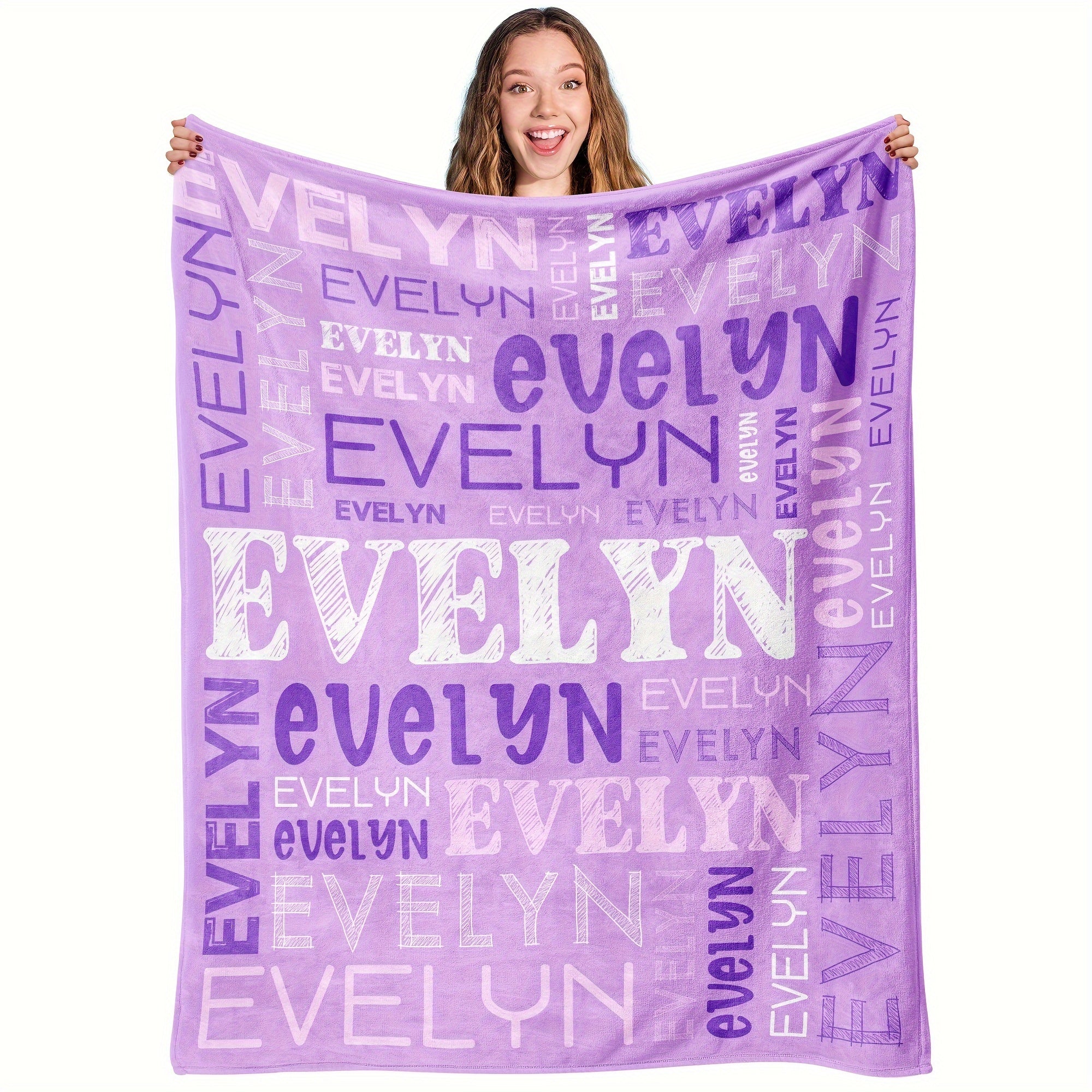 Personalized Flannel Blanket with Name Soft 100% Polyester for Adults Home Travel