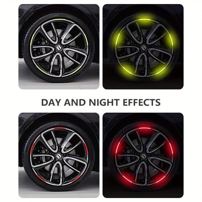 20Pcs Reflective Wheel Hub Stickers Luminous Tire Rim Decals for Cars Bicycles