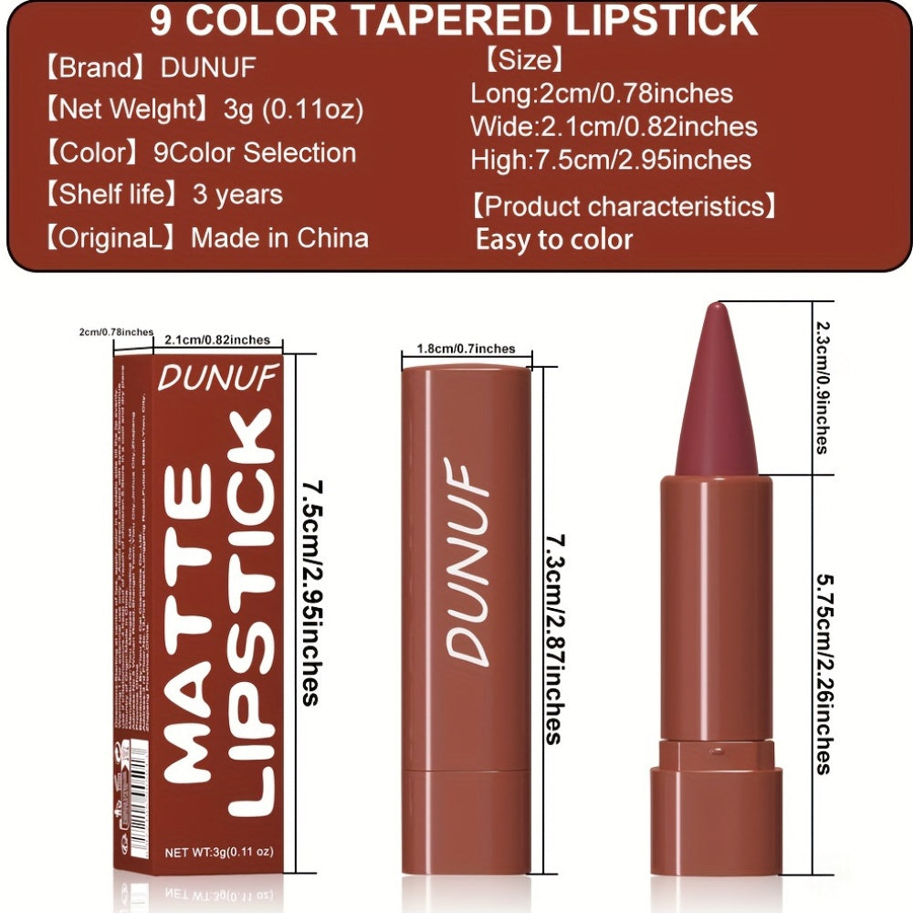 Женский матовый набор для губ: карандаш и помада-карандаш с градиентом коричневый, двойное использование