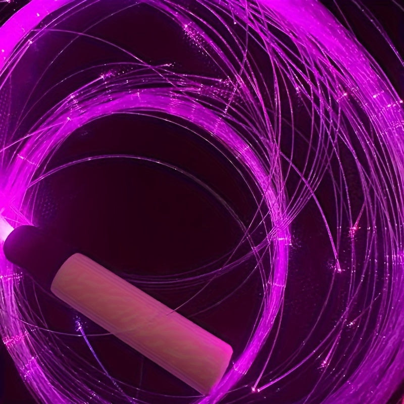 Rechargeable LED Light Stick with RGB Fiber Optic Strip and 7 Color Options