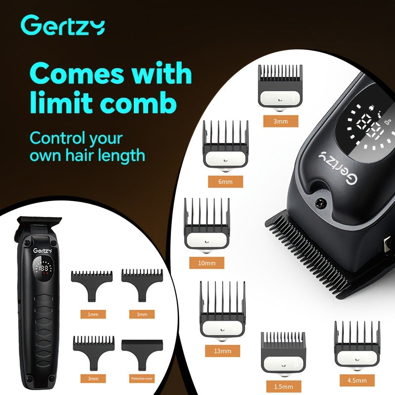 Electric Hair Clipper Set with USB Rechargeable Lithium Battery and Digital Display for Men and Barbers