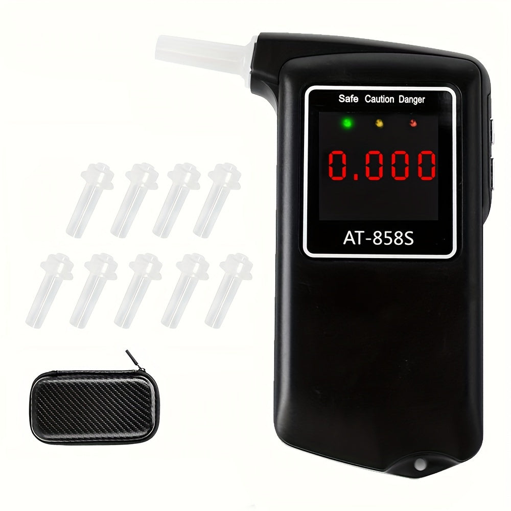 Digital Breath Alcohol Tester with 10 Nozzles High Precision Portable Device