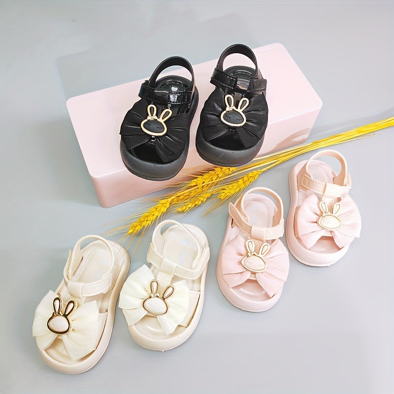 Girls Toddler Sandals Closed Toe Lightweight Soft Sole Anti-Collision Bunny Design for Learning to Walk