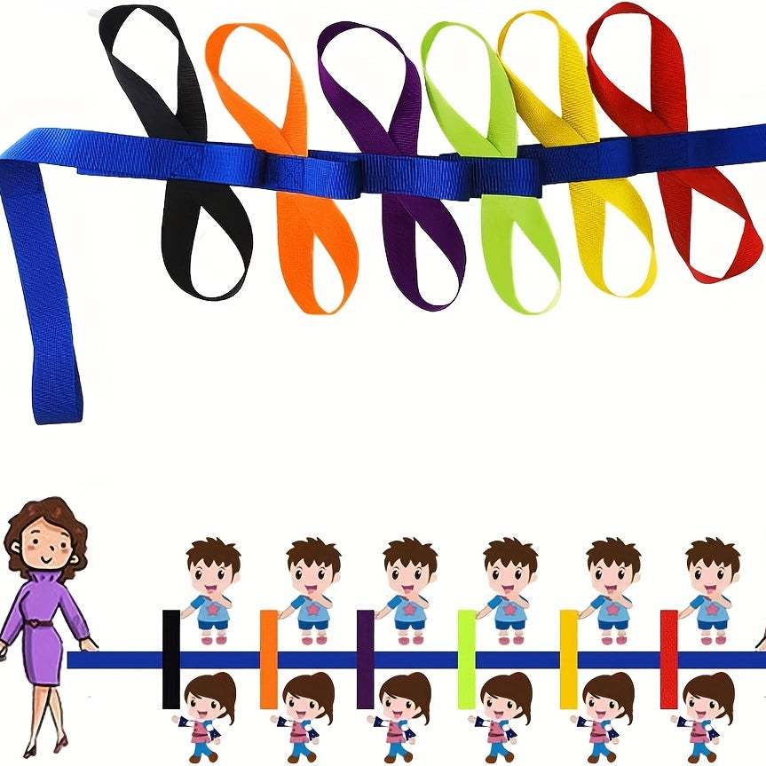 Children's Safety Rope with 12 Colorful Handles for Outdoor Play and School Activities