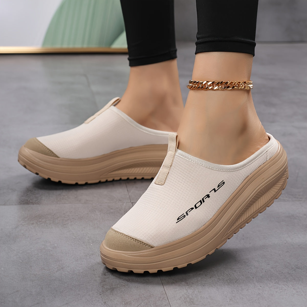 Ladies' Knit Summer Slip-On Shoes with EVA Soles Breathable Fabric