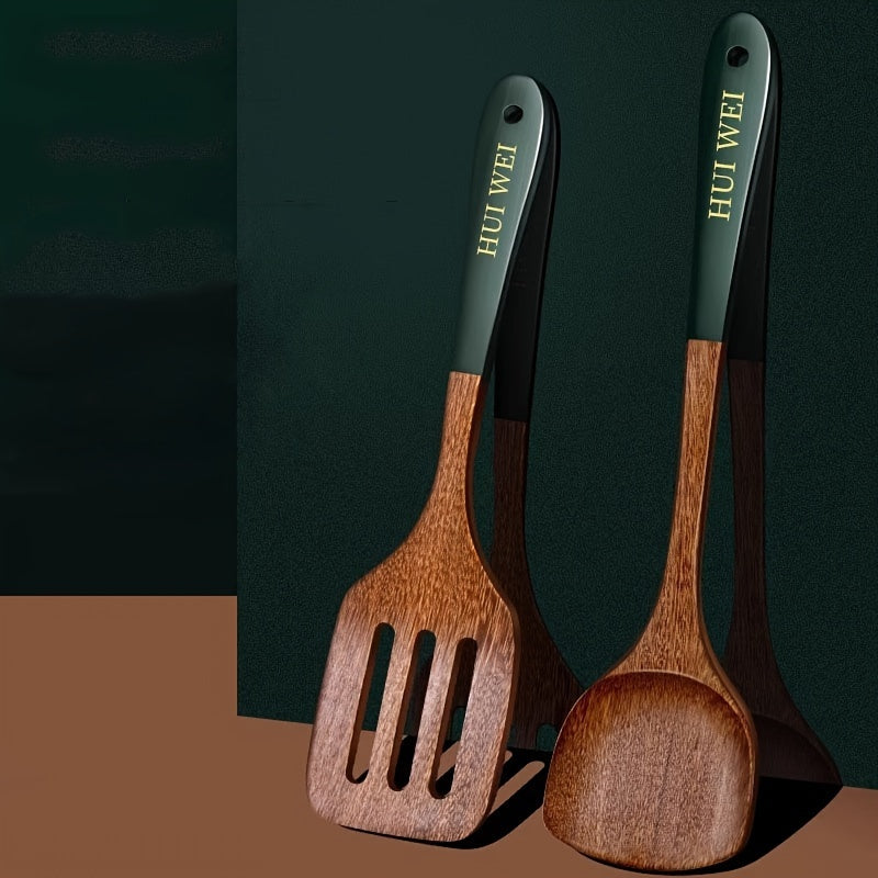 Set of 5 Natural Chicken Wing Wood Spatulas for Non-Stick Pots and Stir-Frying