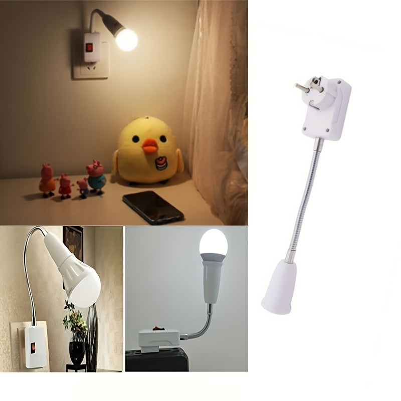 E27 to EU Plug Wall Lamp Adapter with Switch for Festivals 220-240V AC