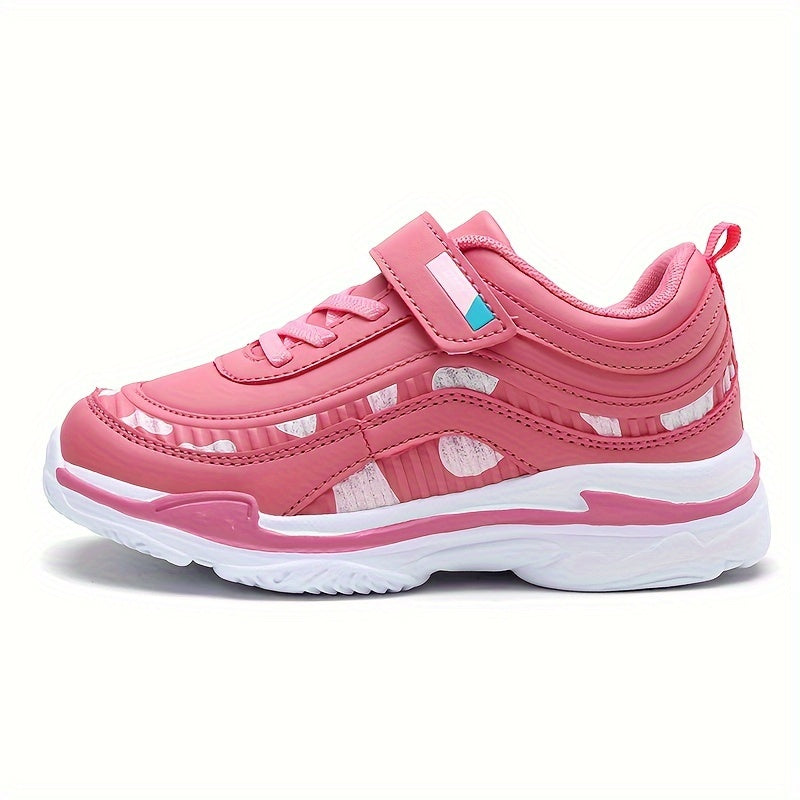 Kids Girls Solid Canvas Sneakers with Non-Slip Soft Sole and Hook and Loop Fastener