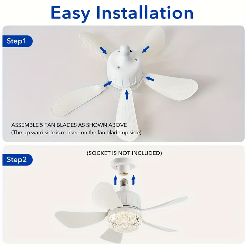 Dimmable Ceiling Fan with Light Remote Control Modern White for Bedroom Kitchen Living Room