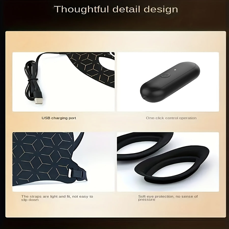 1 dona Portativ Yumshoq Silikon Go'zallik Maska, 7 Rang, Qayta Zaryadlanadigan Lityum Batareya, USB Zaryadlash, Salon va Uyda Foydalanish Uchun Ideal, Yuz Terisi Parvarishi, Onalar Kuni Uchun Ko'p Maqsadli Sovg'a