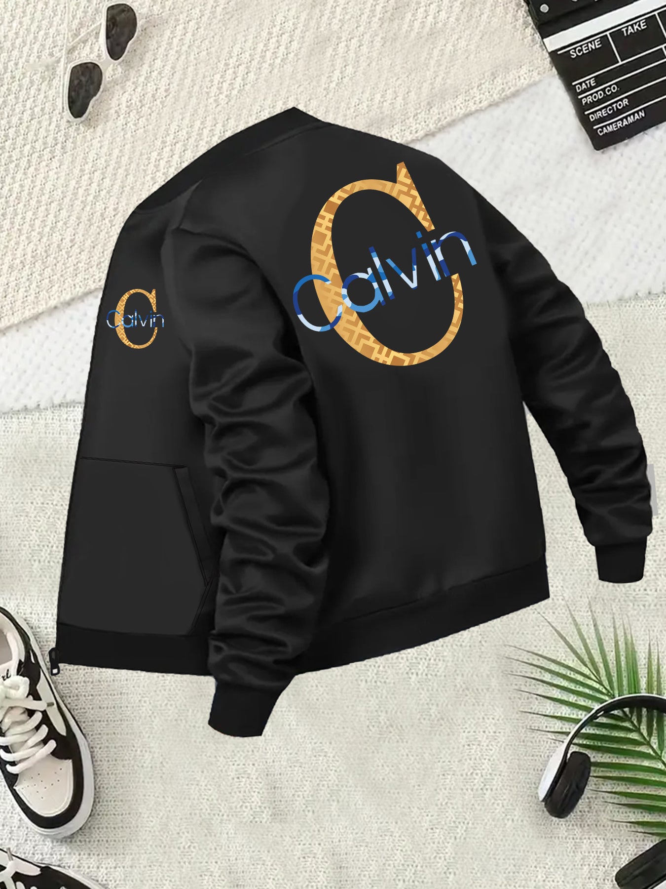 Women's Plus Size Black Zip-Up Jacket With Back Lettering