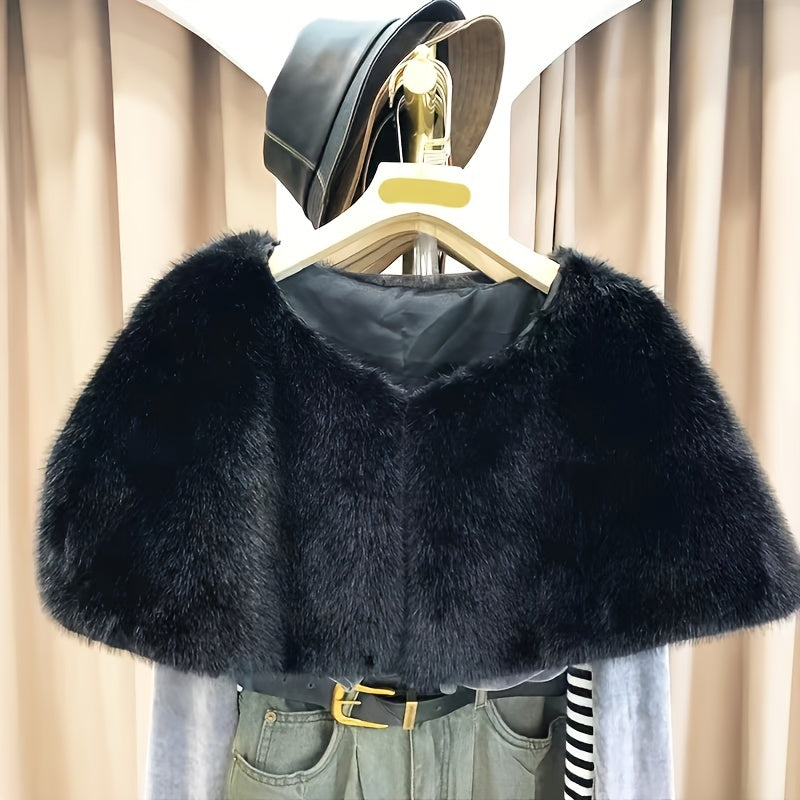 Faux Fur Bridal Shawl Cape for Wedding and Evening Dresses Polyester Spring Wedding