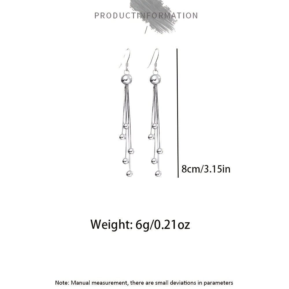 Zarif 925 sterling kumush tassel bilaguzuklar, retro uslubidagi uzun beadli osma dizayn, kundalik kiyim va partiyalar uchun mukammal, yengil 6g, ayollar uchun zamonaviy qistirma bilaguzuklar.