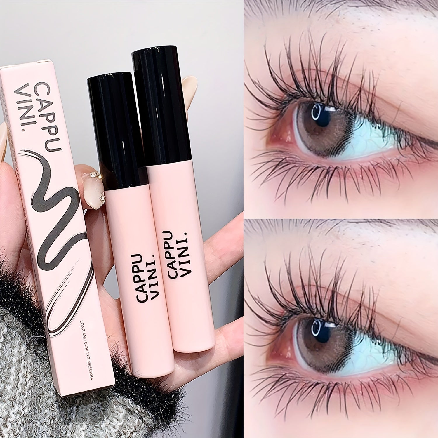 Women Waterproof Volumizing Mascara Black Brown Long-Lasting