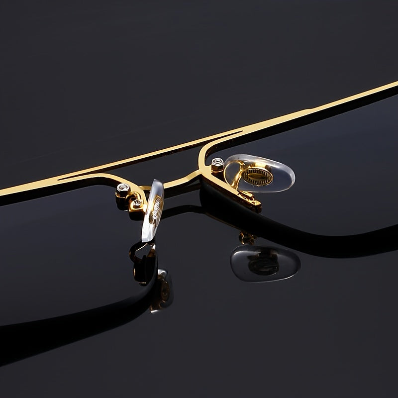 Elegant Frameless Double Bridge Glasses with Mirrored PC Lenses for Sports and Travel