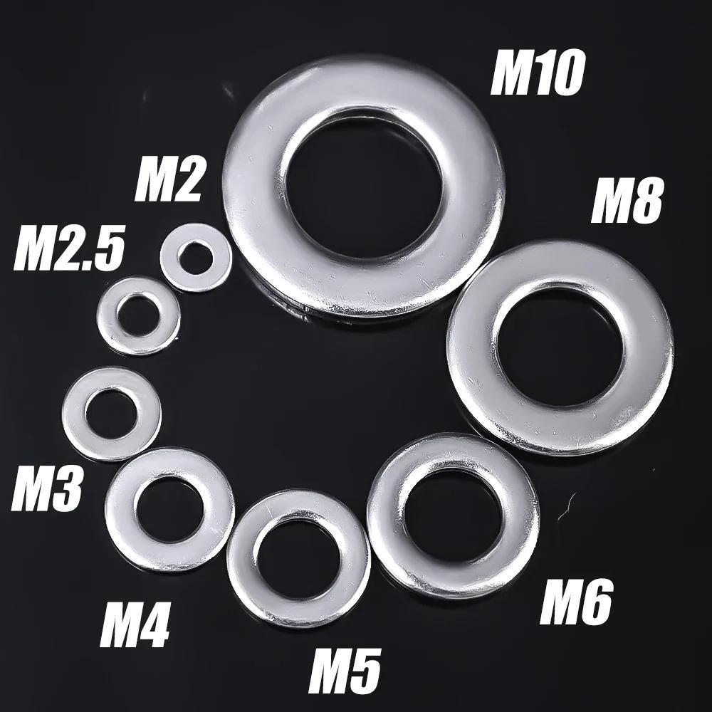 180-Piece Stainless Steel Flat Washers Assortment Kit Multi-Size for DIY, Home and Auto