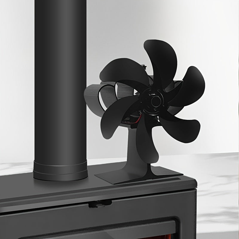Silent 6-Blade Heat-Powered Fireplace Fan for Wood Stove and Fireplace Air Flow
