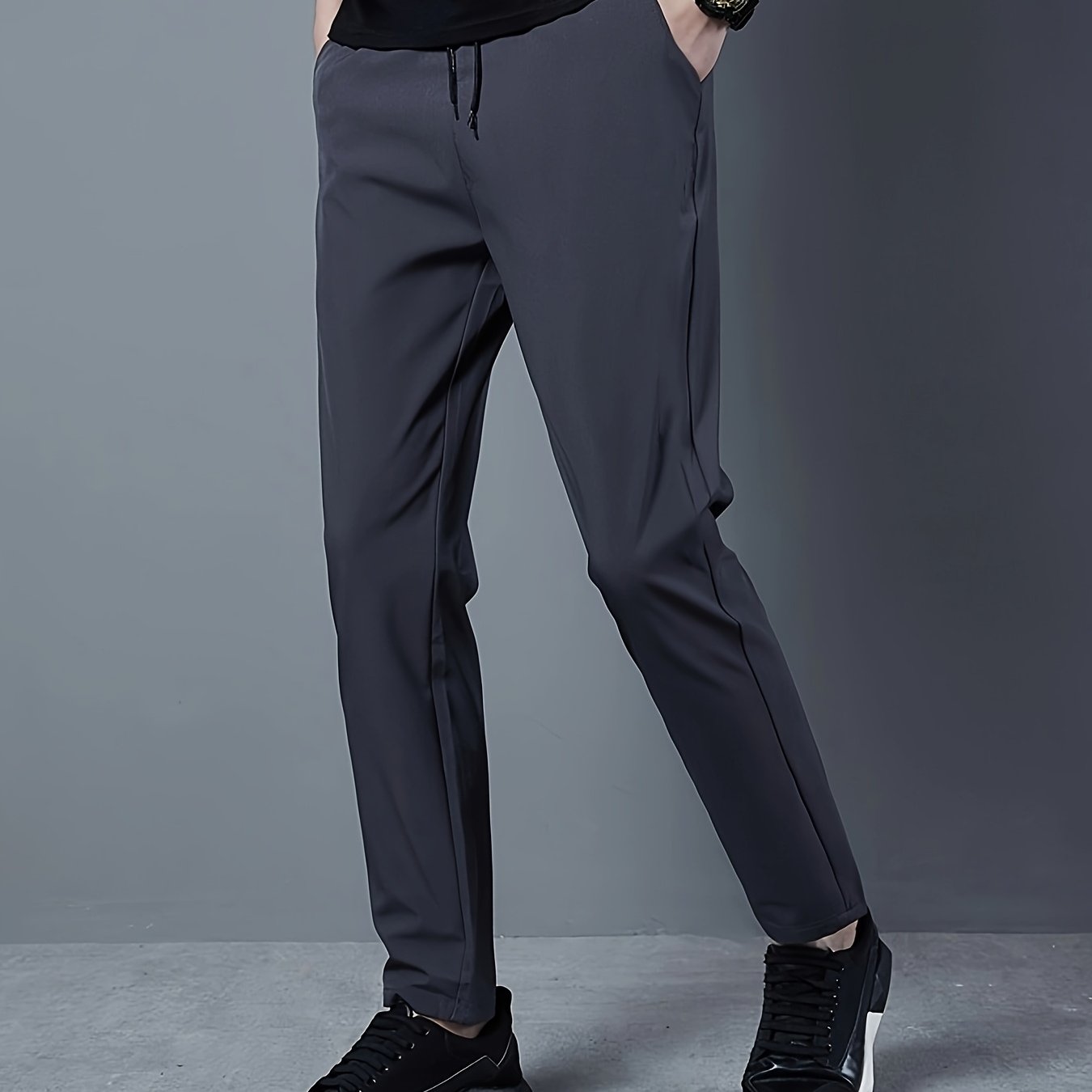 Men's Solid Golf Pants Slim Fit Drawstring Pockets Summer Polyester