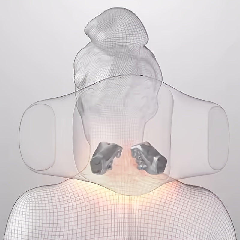 Qayta zaryadlanadigan elektr massaj yostiqchasi, bo'yin va orqa uchun issiqlik bilan - uy, ofis stuli va yotoqda foydalanish uchun ideal, USB zaryadlash, 1000mAh batareya, kulrang