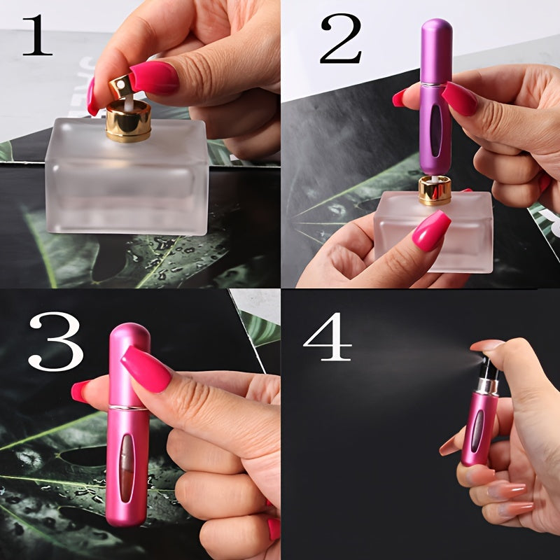 Set of 5 Travel Refillable Perfume Atomizers 5ml Portable Spray Bottles for Cosmetics