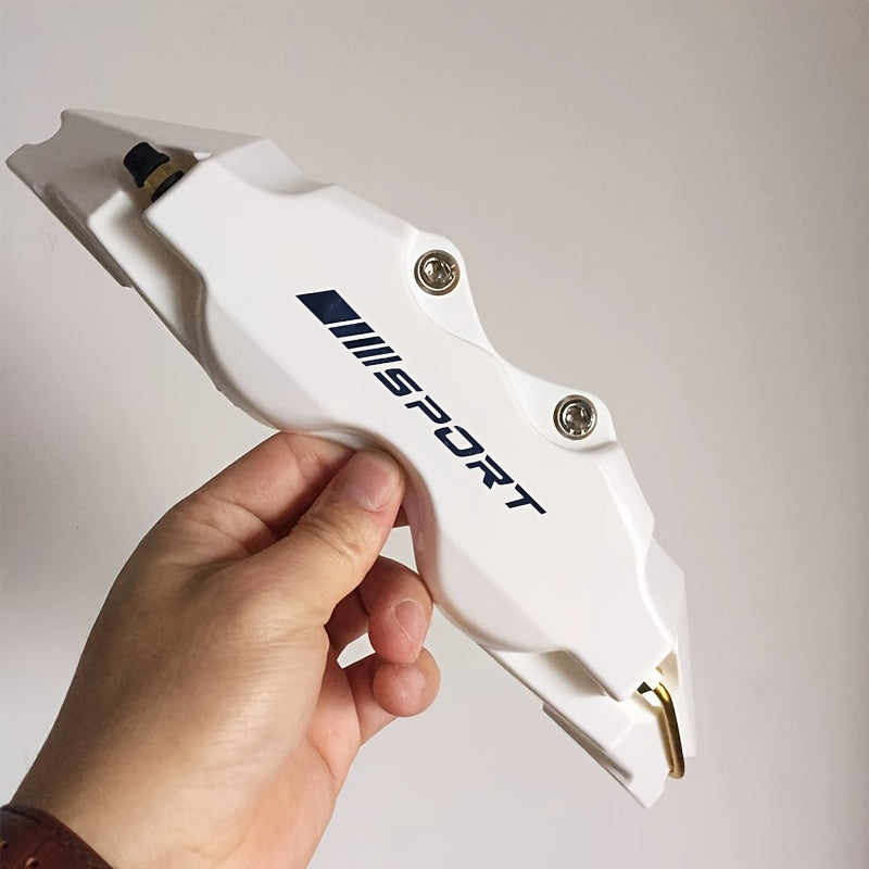 Universal ABS Plastic Brake Caliper Covers Set 2 Pcs Black Sport Logo