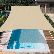 Waterproof Rectangular Sunshade Sail for Patio Garden Polyester Blend Grey