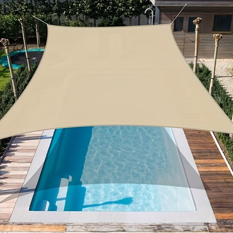 Waterproof Rectangular Sunshade Sail for Patio Garden Polyester Blend Grey