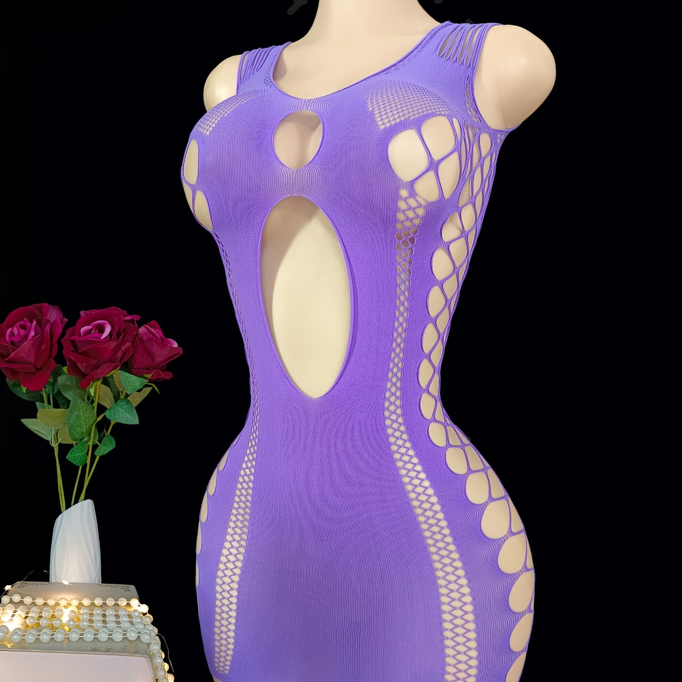 Women Sheer Mesh Fishnet Cover Up Dress Rave Festival Swimwear