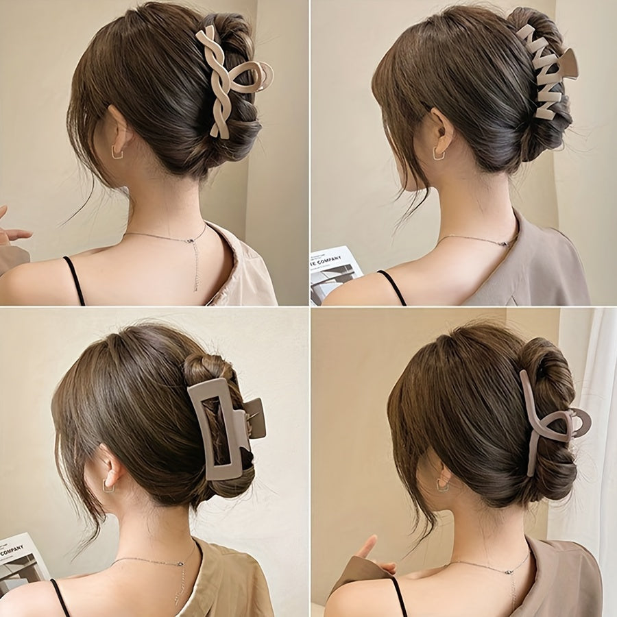 Large Women's Acrylic Claw Hair Clips Set for Thick Hair Spiral Design Stylish Hair Accessories