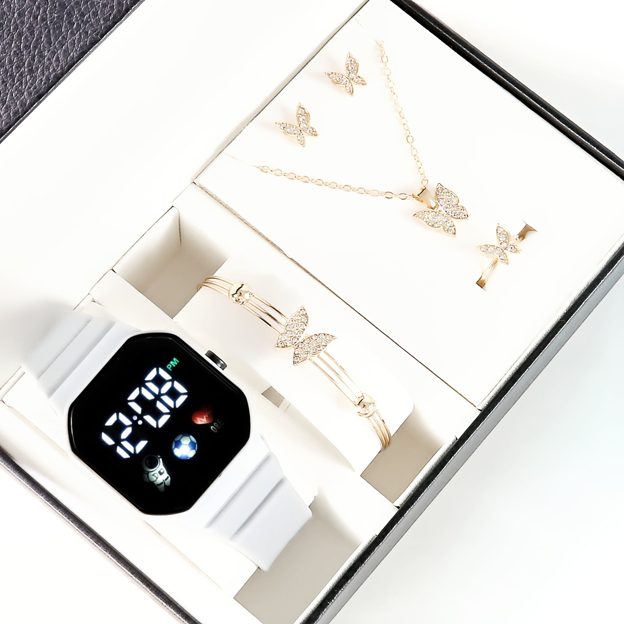 Harajuku Style Astronaut Smartwatch Set with LED Calendar and Butterfly Bracelet