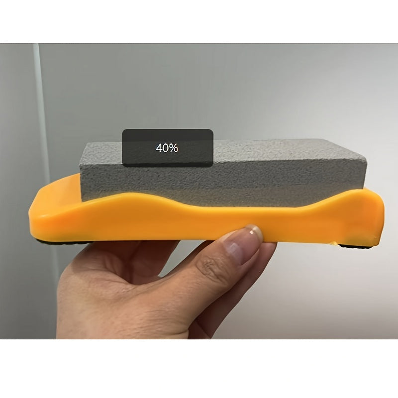 Двусторонний точильный камень с нескользящей основой для безопасной заточки ножей на кухнях, фуд-траках, прочный, желтый, синий
